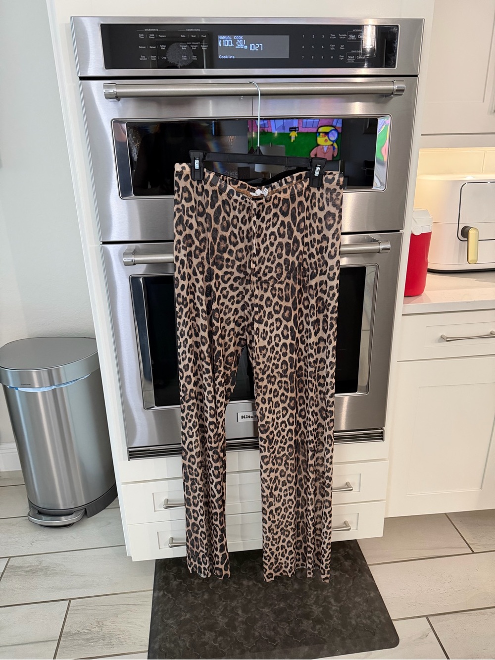 Good American Sheer Leopard Swimsuit Cover up Pants Size 3 (Large)